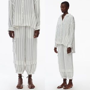Tibi Anna Jogger in Ivory Black Stripe Size XS